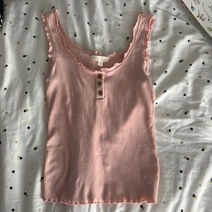 pink ribbed tank